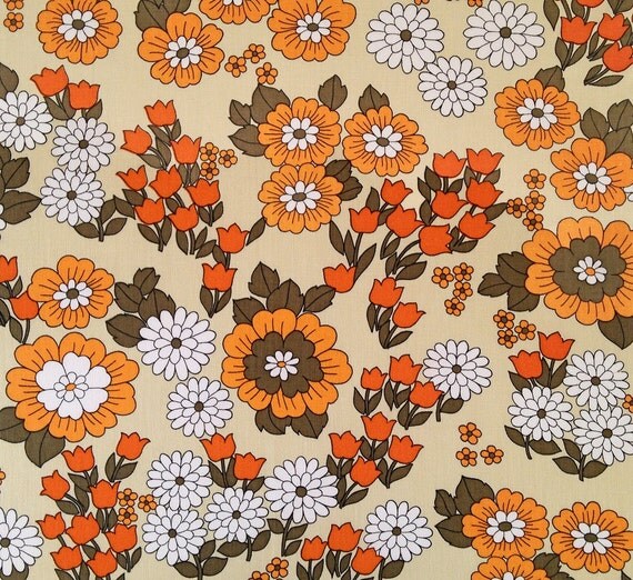 retro vintage 70s fabric