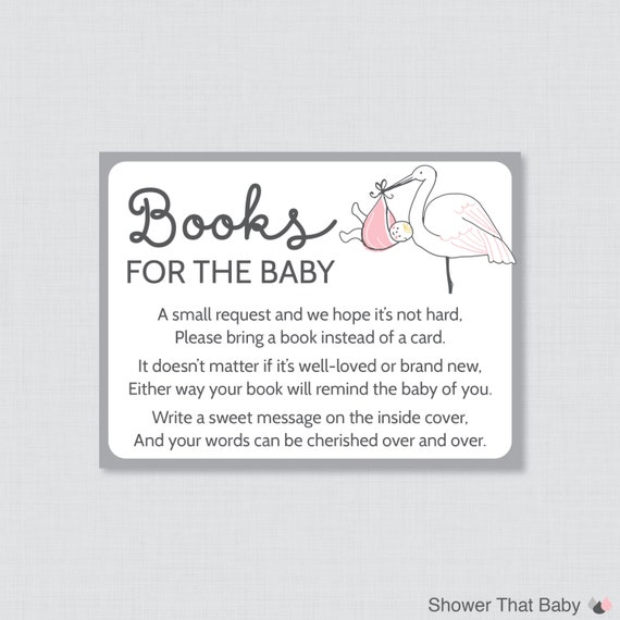 request book baby shower printable a Baby Shower Invitation Instead of Inserts a Book Bring Card Stork