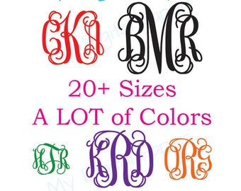 Monogram Sticker - Vinyl Monogram Sticker Decal - Personalized Monogram Decal Custom
