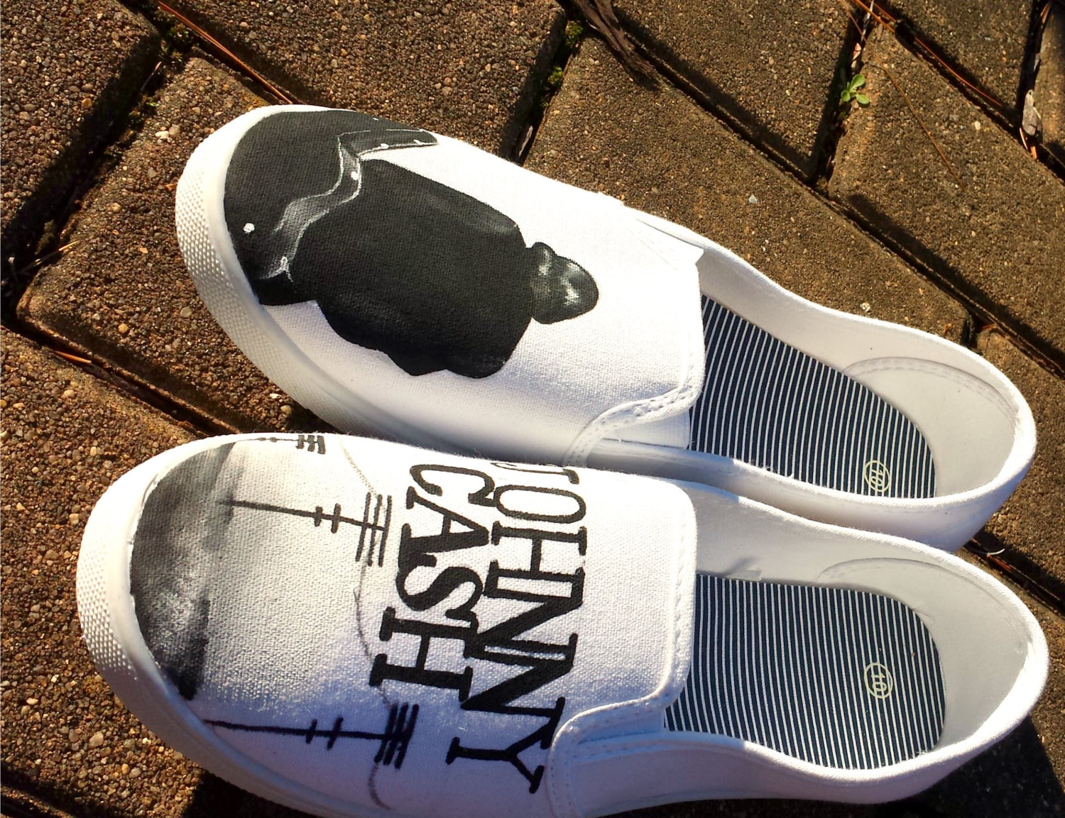 Custom Handpainted Johnny Cash Shoes
