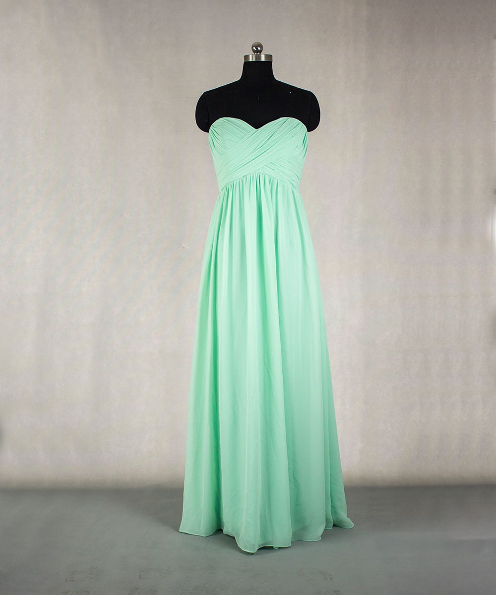 Long MInt Bridesmaid Dress A-line Sweetheart by StarCustomDress