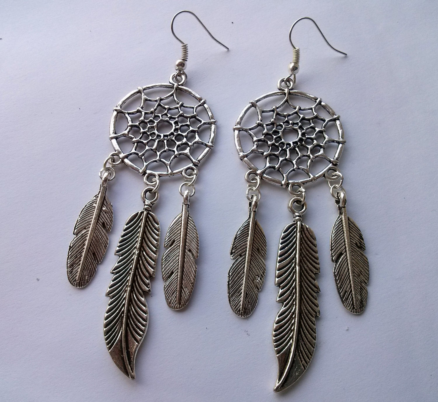 Silver Dreamcatcher Earrings Dream Catcher Earrings