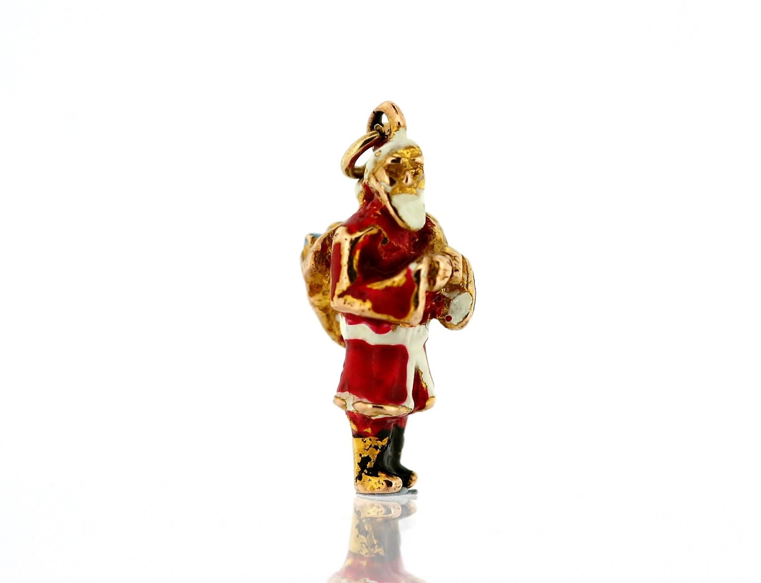 Ag Sterling Happy Santa Charm