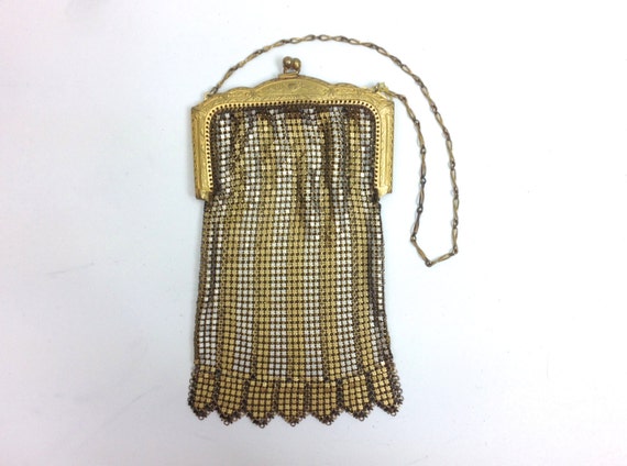 Evening Bag 1920s Gold White Mesh Bag | Art Deco Clutch