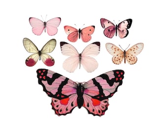 Vintage Pink Butterfly Temporary Tattoos - "Flitter & Fly"