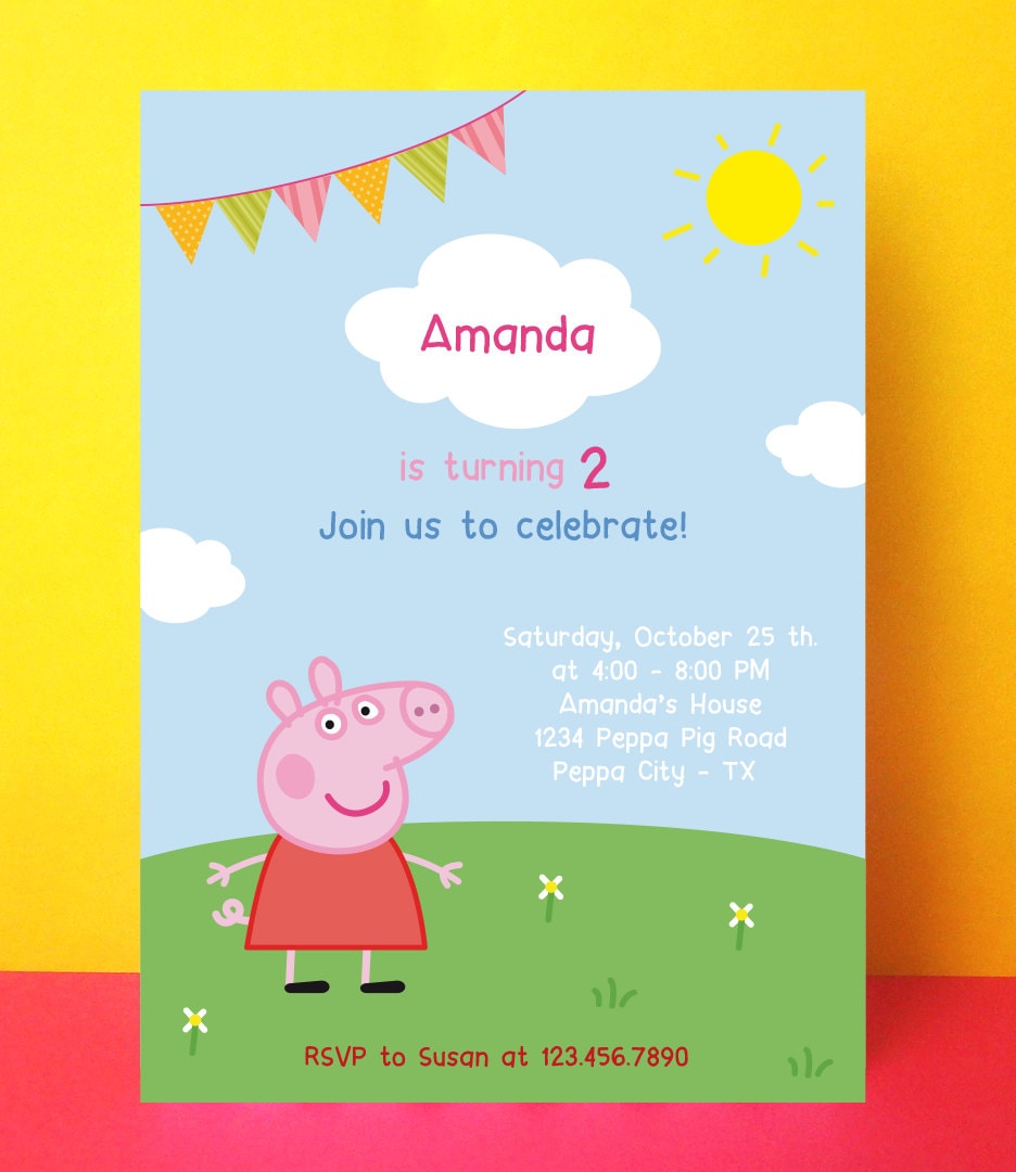 Peppa Pig Party Invitation Template 10