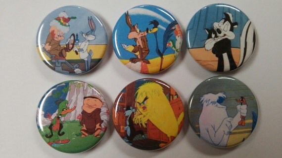 Looney Tunes Classic Cartoons Badge Button Pin Set of 6