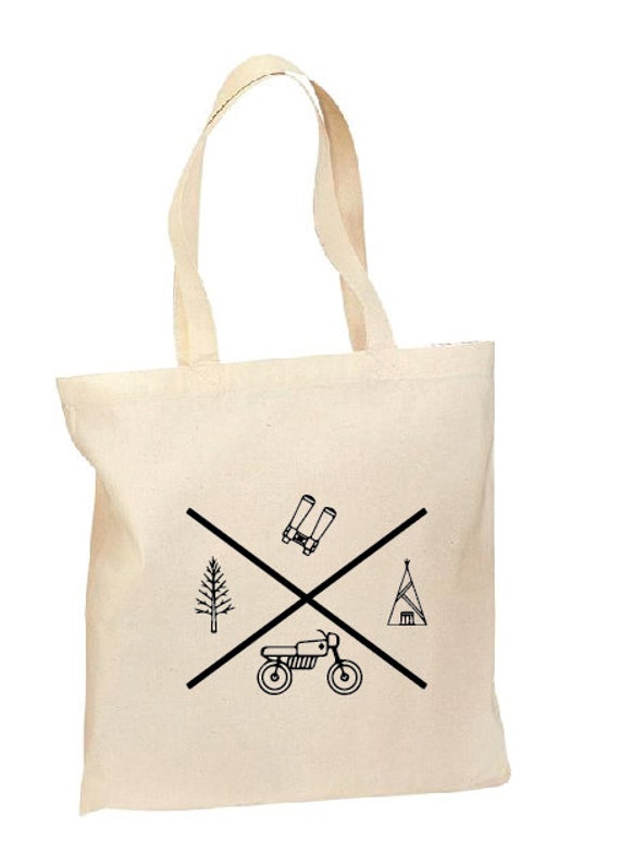 The Adventure Tote, Hand printed, Grocery Bag, Reusable Bag ...