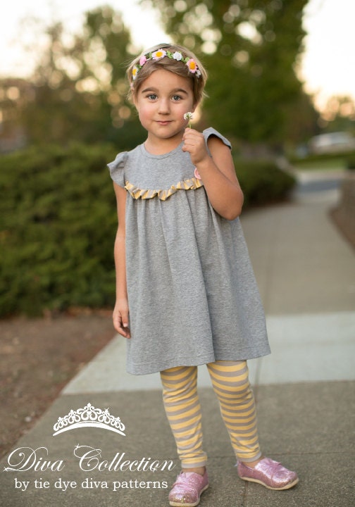 Girls Knit Fabric Dress Pattern Tunic and Dress Length