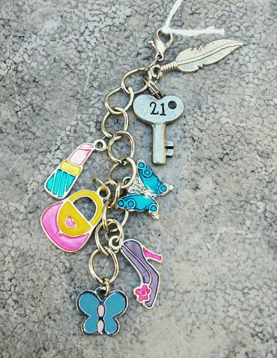 Whimsical Colorful Keychain / Zipper Pull