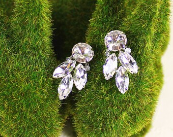 Jolene Bridal Earrings, Bridal Leaf Earrings, Bridal Stud Earrings, Bridal Crystal Leaf Earrings, Wedding Earrings, Bridesmaid Earrings Gift