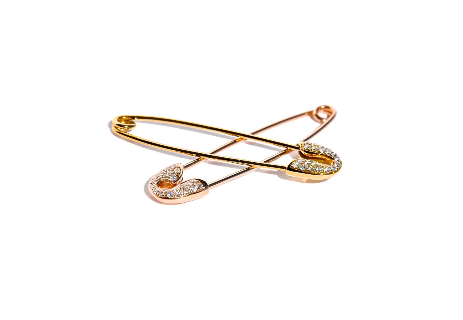 SALE 18K Diamond Large Safety Pin Etsy On Sale