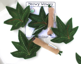 Catnip Toys | Marijuana Leaf and Joint | Cannabis Gift | Organic Catnip Toys | Cat Gift | Funny Cat Toy | Gift for Stoner