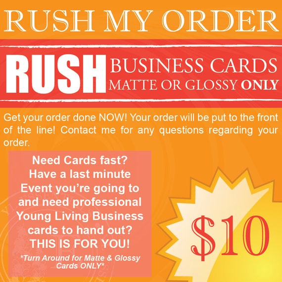 Business Cards RUSH ORDER By ShopOilosophy On Etsy