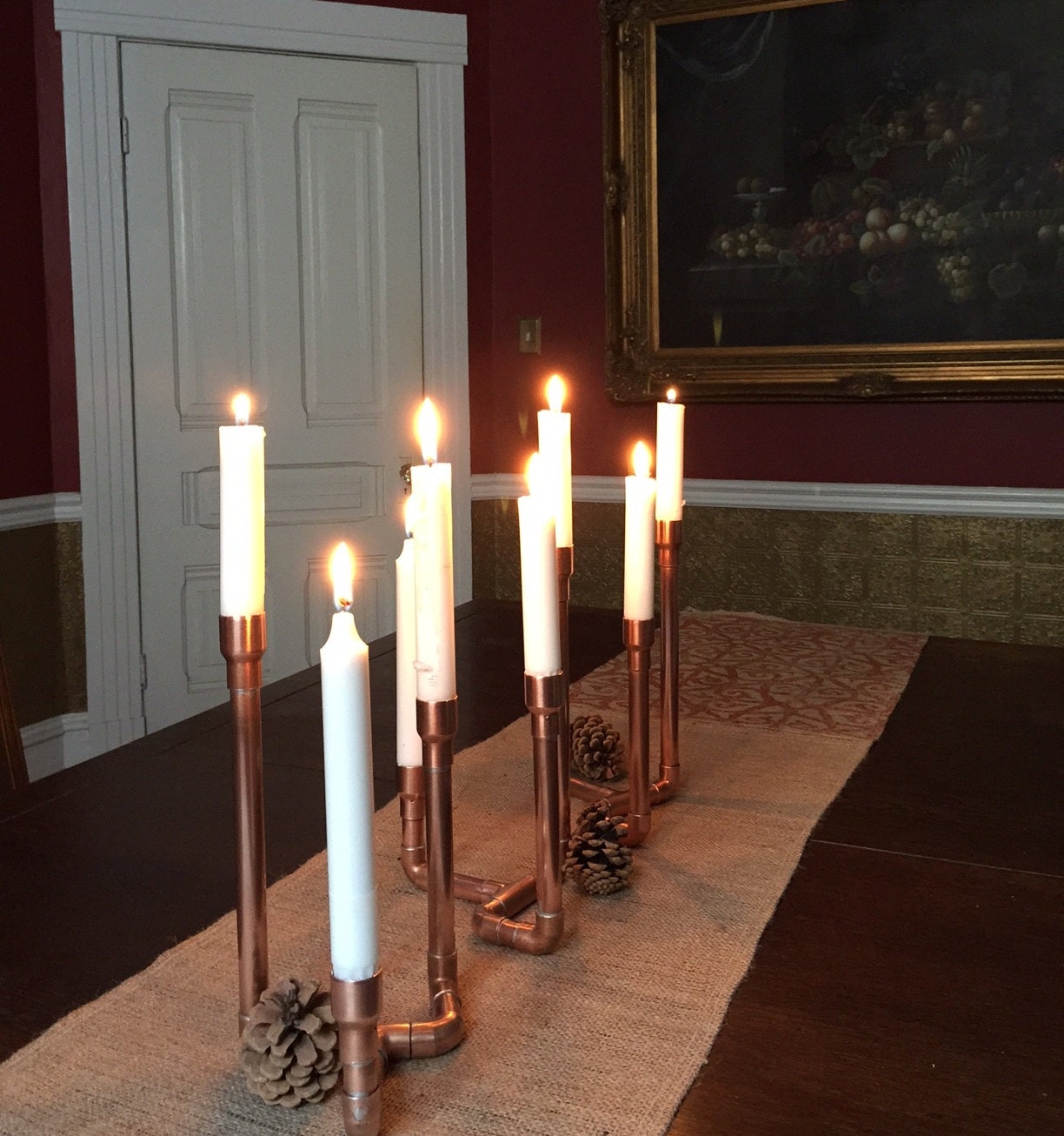 Copper Pipe Candelabra Copper Wedding Industrial Design 3