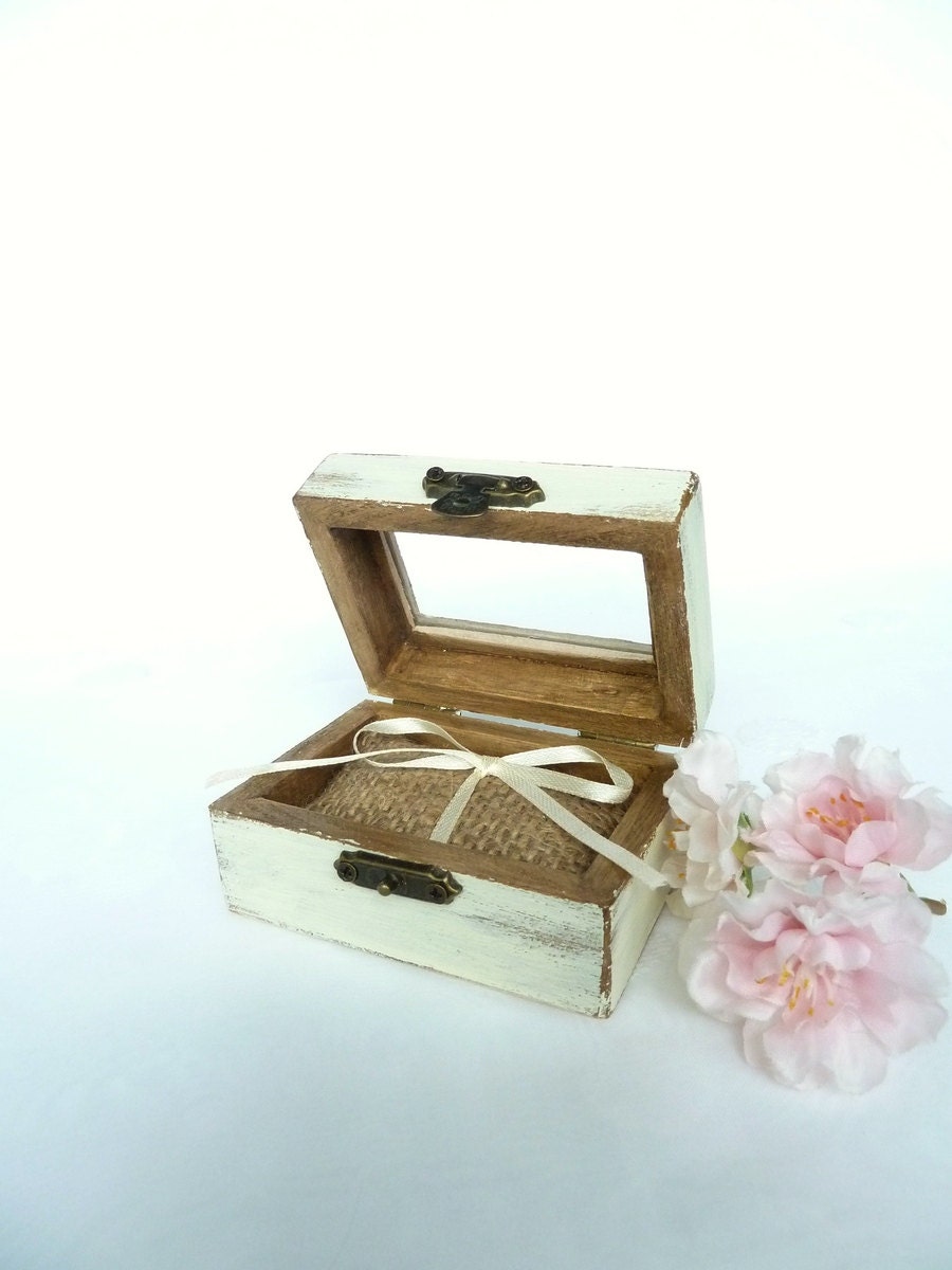 Wedding Ring Pillow Ring Bearer Pillow Box Rustic chic