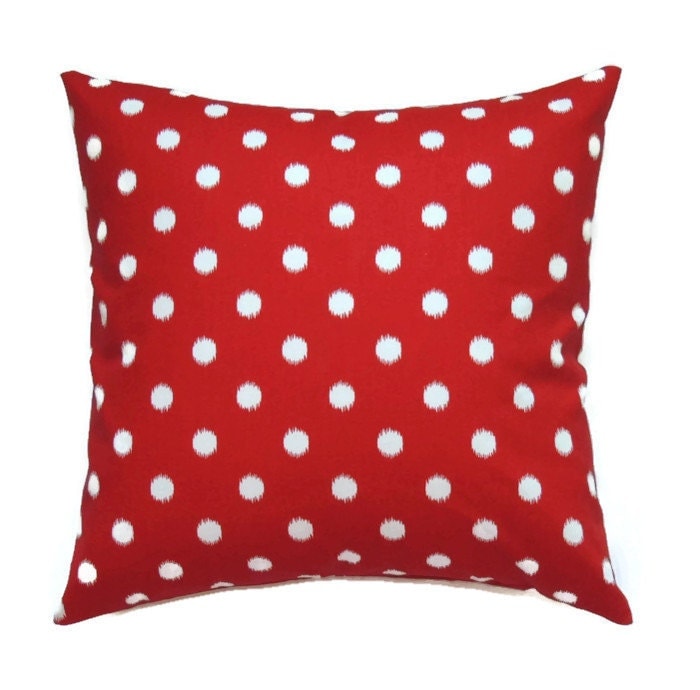 Red Ikat Pillow Covers 16x16 Pillow Cover Summer Decorative