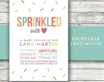 Baby Sprinkle Invitation Sprinkled With Love Baby Shower Invite Printable Invitation Ice Cream Shower