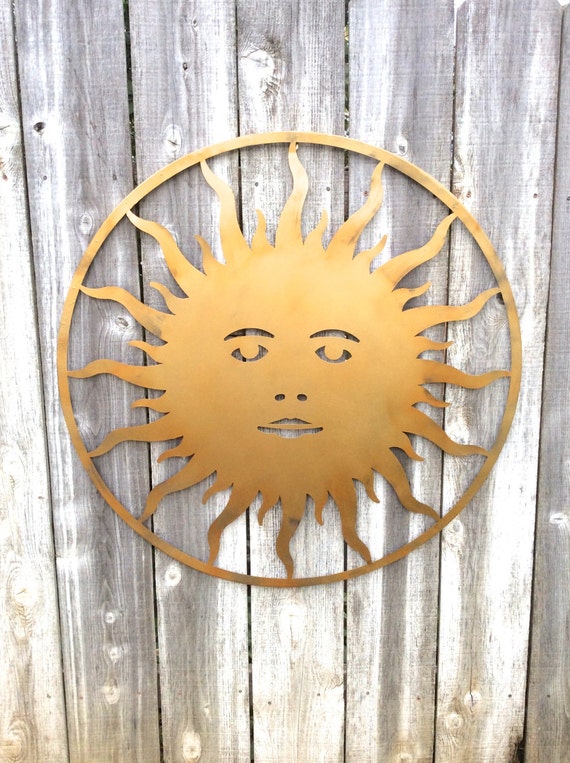 Metal Sun Metal Sun Wall Art Outdoor Sun Large by honeywoodhome