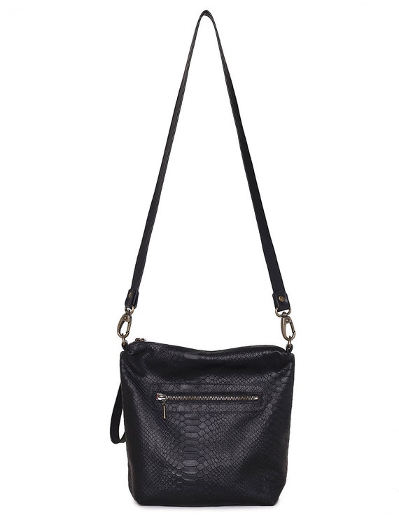 Snakeskin leather bag Bohemian leather bag by TESLeatherDesign