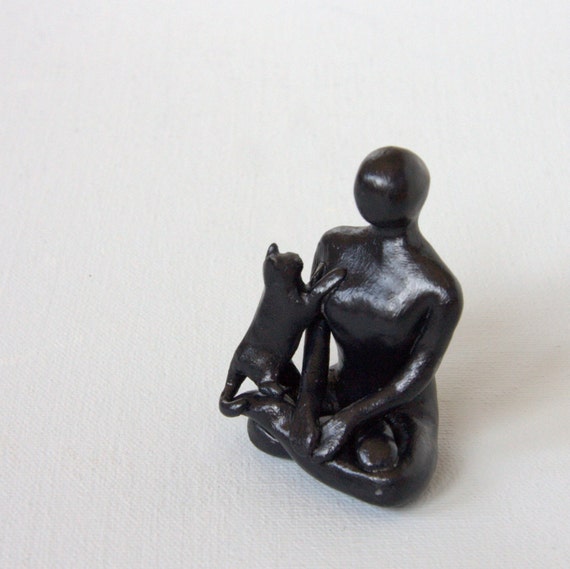 Yoga cat statue CatAssisted Full Lotus