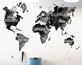 White World Map Etsy White World Map Etsy
