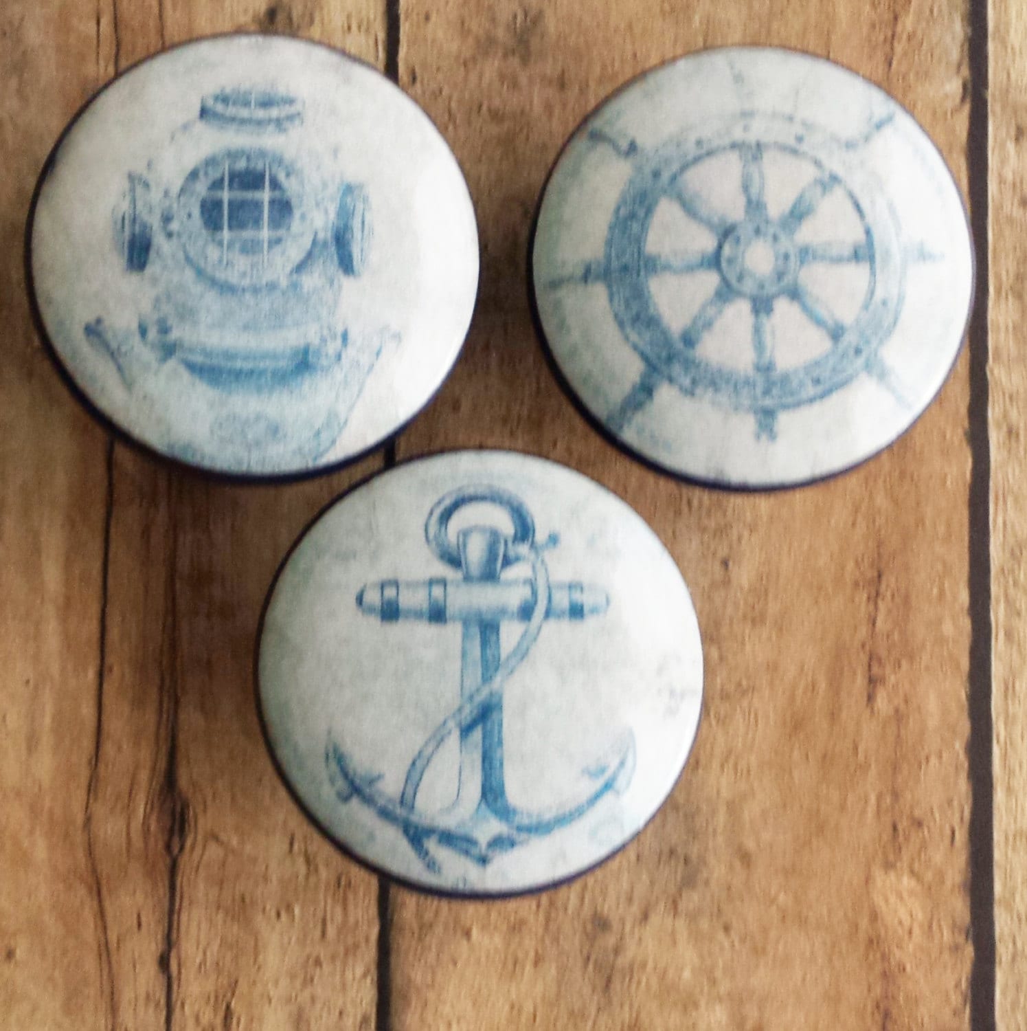 Handmade Nautical Knobs Drawer Pull Set 3 by SRVintageandDesigns