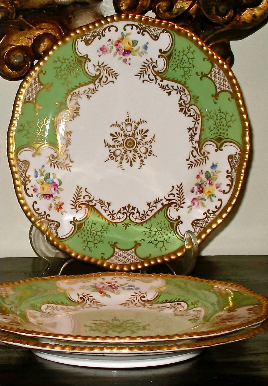 Vintage Antique Coalport BATWING Dessert Plates 6