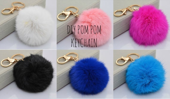 pom keychain fur pom fox Pendant Bag Fur Keychain Cute Pom YogaStudio55 Pom Rabbit by DIY