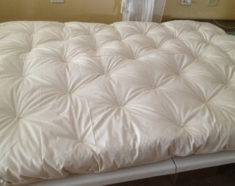 Wool-Filled Mattress Pad, Toppers, a luxurious sleep product of Natural Fibers, Handmade for Bed. Be Warmer in Winter, Cooler in Summer