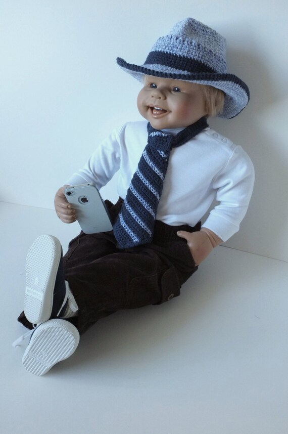 Baby Boy Fedora Hat With Tie Newborn Photo Props Boys by