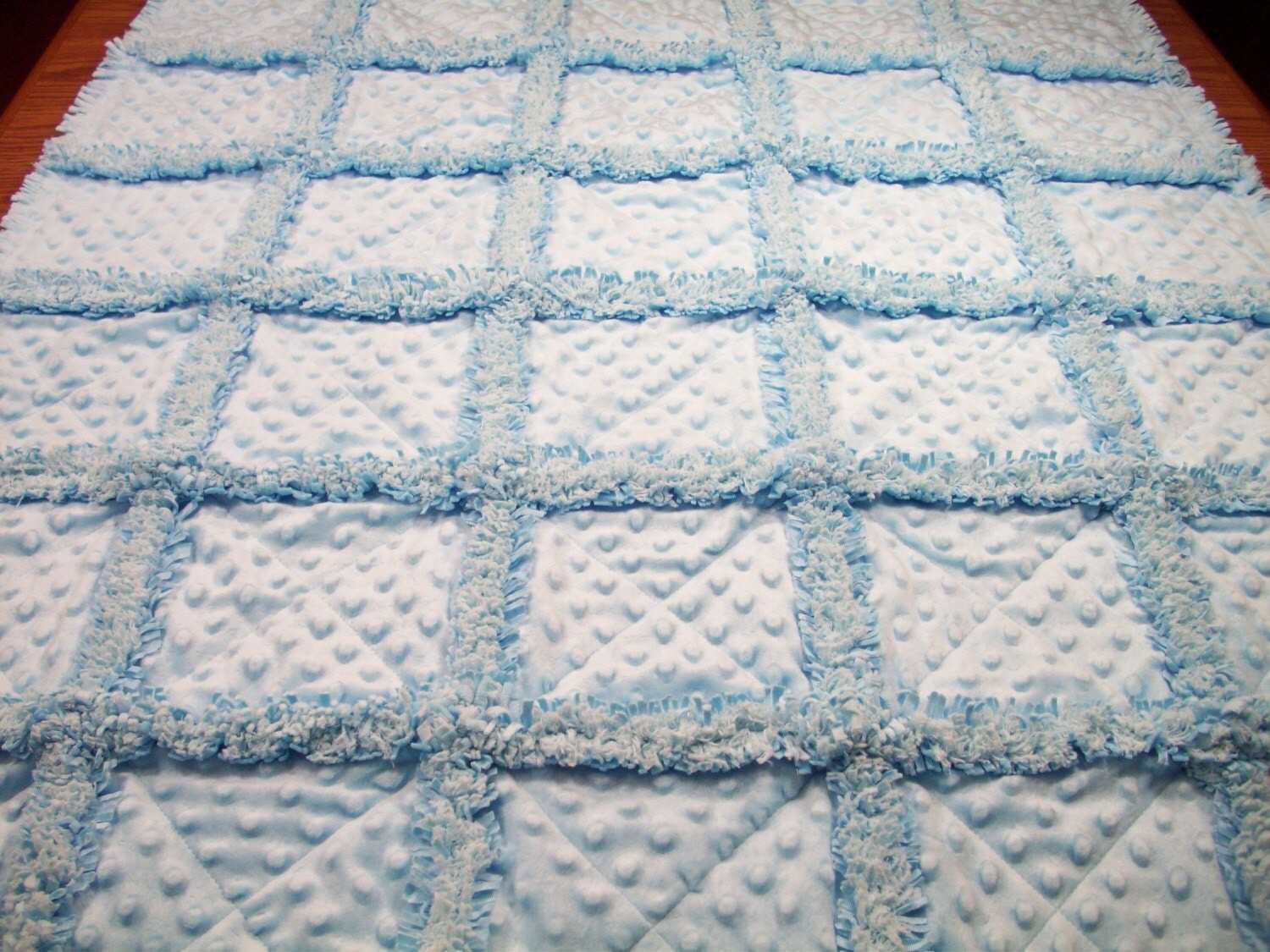 Baby Rag Quilts Blue Baby Quilt Minky Rag by LoveableQuiltsNMore