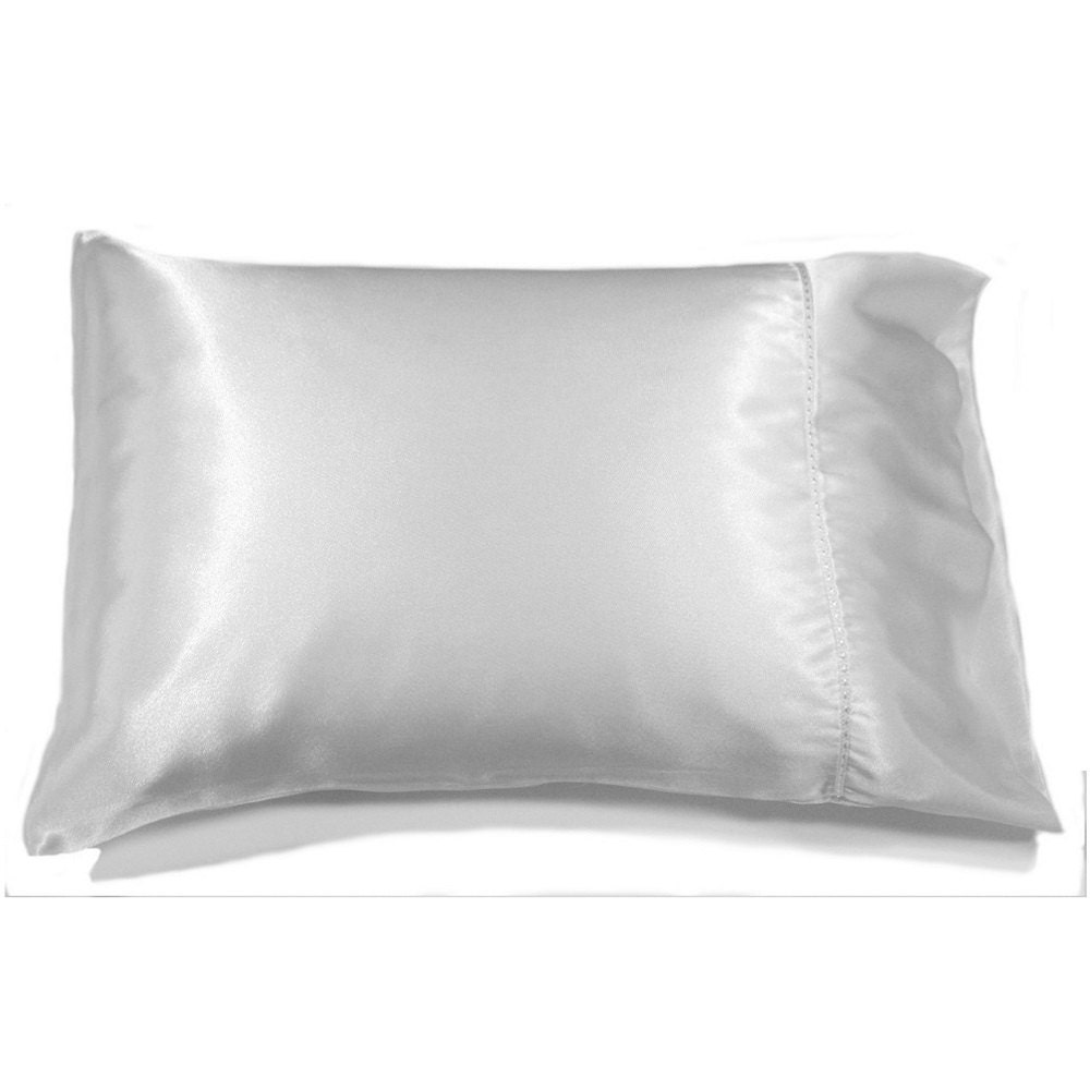 White Satin Accent Pillow. Romantic Bedding. Charmeuse Satin