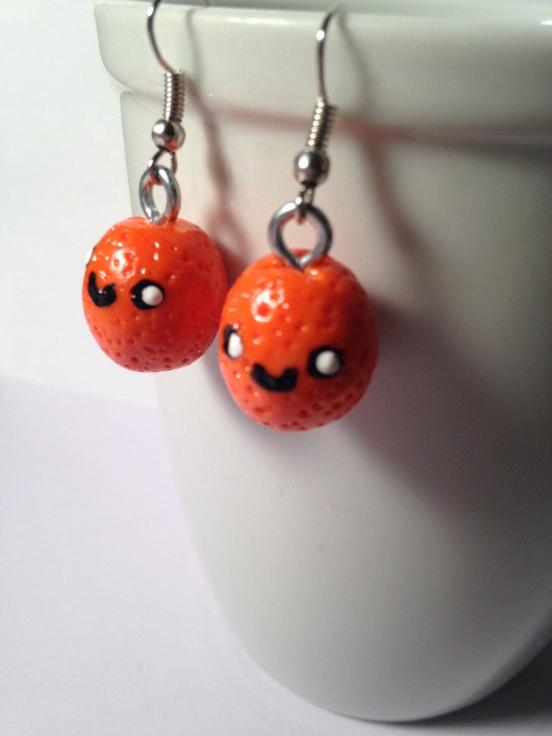 Orange Earrings Polymer Clay Fruit Jewelry Tiny Clay Fruit