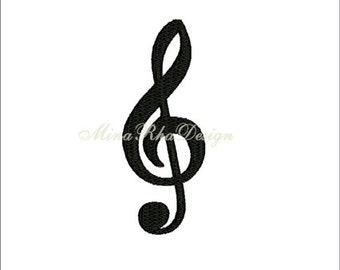 Treble clef Machine Embroidery Design Music Note Instant Download
