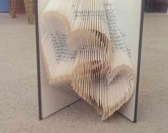 Heart Folded Book Art/anniversary/birthday/boyfriend/girlfriend/book folding