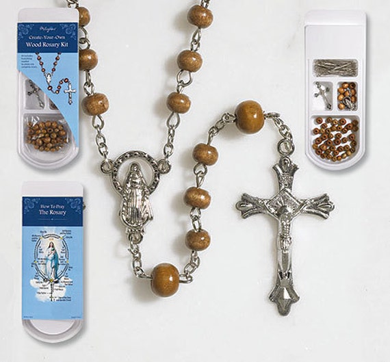 Rosary Making Kits Wooden Beads Sunday School Or Church Pray