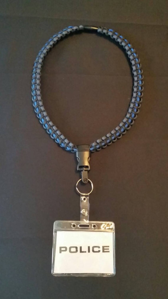 Thin Blue Line Lanyard by Jaybirdparacord on Etsy