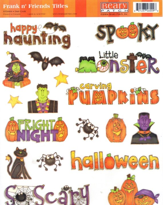 Halloween Sticker Titles Beary Patch Scrapbooking