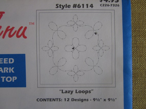 Stitch-thru tear away stencils for quiltinglazy loops