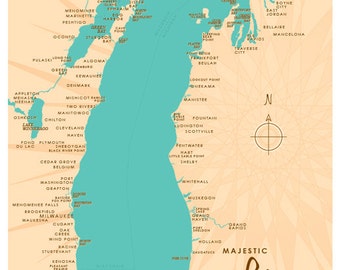 Lake Michigan Map Print