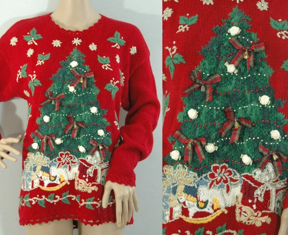 Vintage 70s Holiday Sweater 1970s Christmas by TheLavishOwl