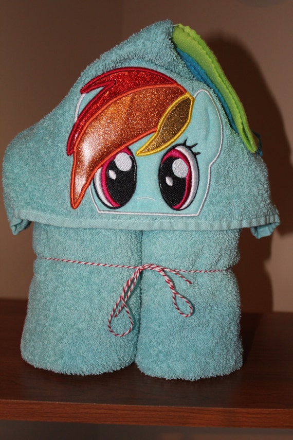 Rainbow Dash Pony Child's Hooded Towel by AshAlyDesigns on Etsy