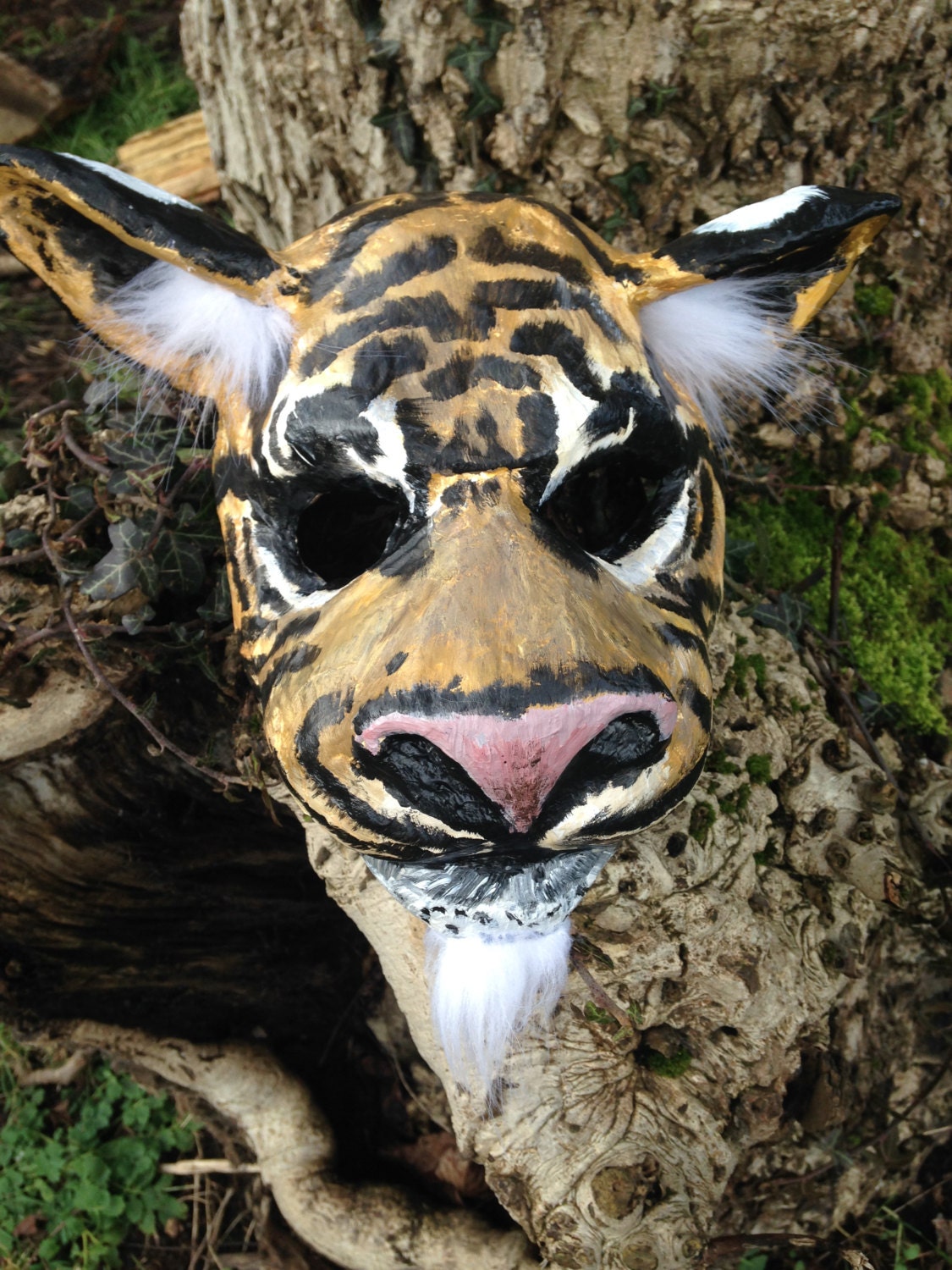 Tiger Mask/ Paper mache mask/ Papier mache mask/ cat mask/