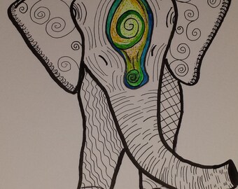 Popular items for zentangle elephant on Etsy