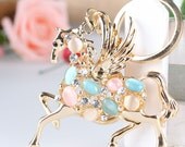 Flying HORSE Fashion Swarovski Rhinestone Crystal Purse Bag Car Key Chain Creative Gift Flying HORSE Fashion Swarovski Rhinestone Crystal Purse Bag Car Key Chain Creative Gift