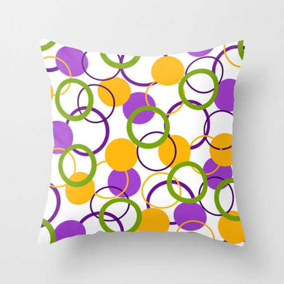 Colorful Outdoor Pillows Throw Pillow Purple by DesignbyJuliaBars