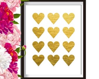 Popular items for gold heart printable on Etsy