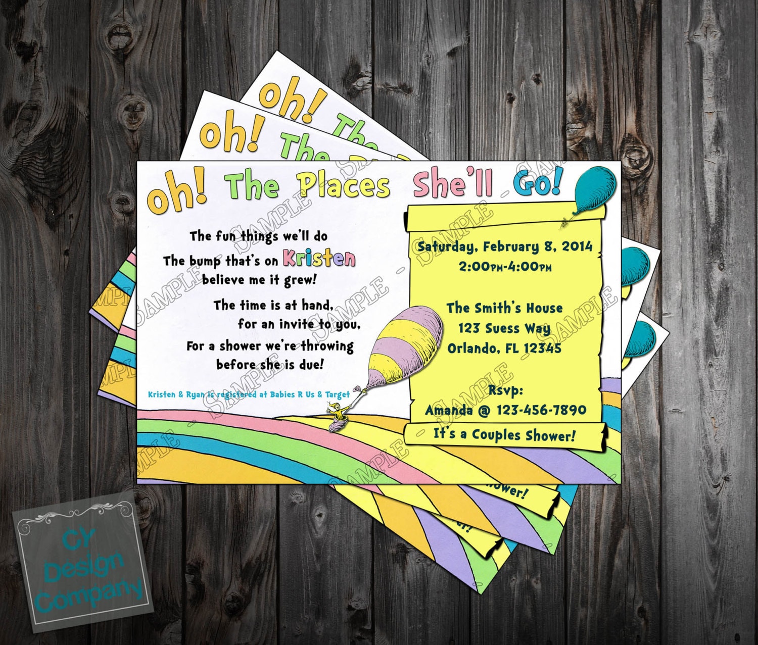 Oh The Places You'll Go Baby Shower Invitation Printable