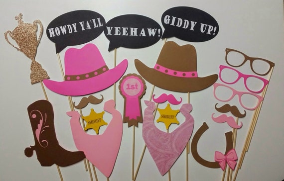 Items similar to Howdy Cowgirl 20 Piece Photo Booth Prop Set/ Western ...